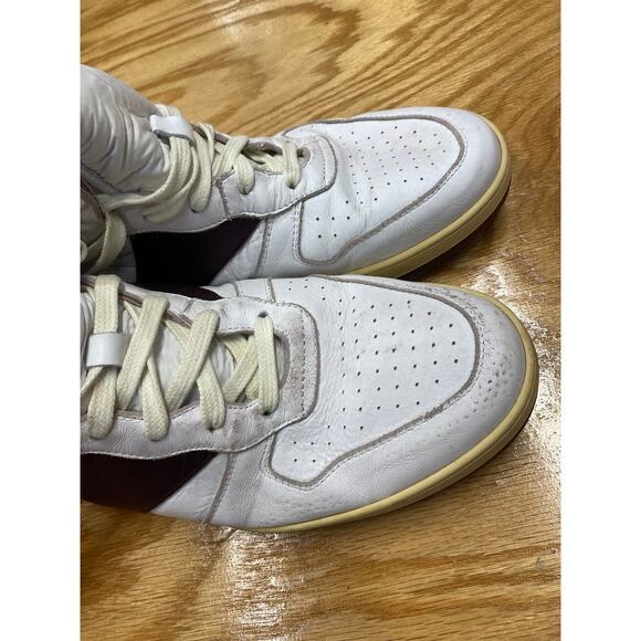 RHUDE RHECESS-HI Basketball Leather Sneakers size 12 Maroon (L1) main image 5